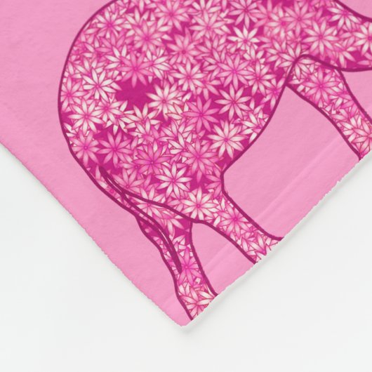 Fraktal wirbeliger Elefant, Fuchsienrosa Fleecedecke (Ecke)