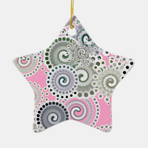 Fraktal wirbelmuster, rosa und grau keramikornament
