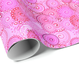 Fraktal wirbeln, rosa und fuchsisch geschenkpapier