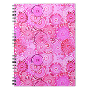 Fraktal wirbeln, rosa und fuchsisch notizblock
