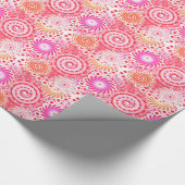 Fraktal wirbelnd, Koralle, Rosa und Creme Geschenkpapier (Ecke)