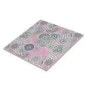 Fraktal wirbelnd, rosa und grau fliese (Seite)