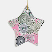 Fraktal wirbelnd, rosa und grau keramikornament (Rechts)