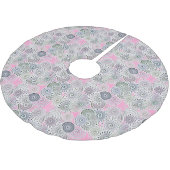 Fraktal wirbelnd, rosa und grau polyester weihnachtsbaumdecke (Schrägansicht)