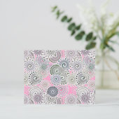 Fraktal wirbelnd, rosa und grau postkarte (Stehend Vorderseite)