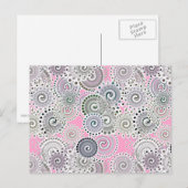 Fraktal wirbelnd, rosa und grau postkarte (Vorne/Hinten)