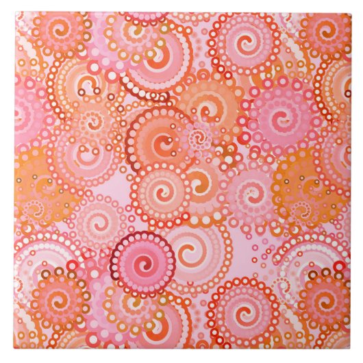 Fraktal wirbelnde Muster, Korallen und Rosa Fliese (Vorderseite)