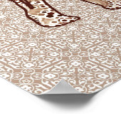 Fraktal wirbelnder Elefant - braun und taupe Poster (Ecke)