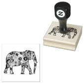 Fraktal wirbelnder Elefant Gummistempel (Stempel)