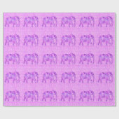 Fraktal wirbelnder Elefant - lila und orchid Geschenkpapier (Flach)