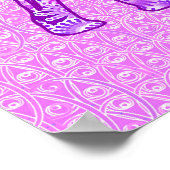 Fraktal wirbelnder Elefant - lila und orchid Poster (Ecke)