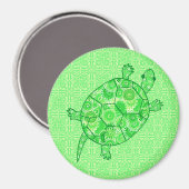 Fraktal-wirbelschildkröte - Limon und smaragdgrün Magnet (Vorderseite/Rückseite)