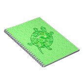 Fraktal-wirbelschildkröte - Limon und smaragdgrün Notizblock (Rechte Seite)