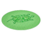 Fraktal-wirbelschildkröte - Limon und smaragdgrün Schneidebrett (Ecke)
