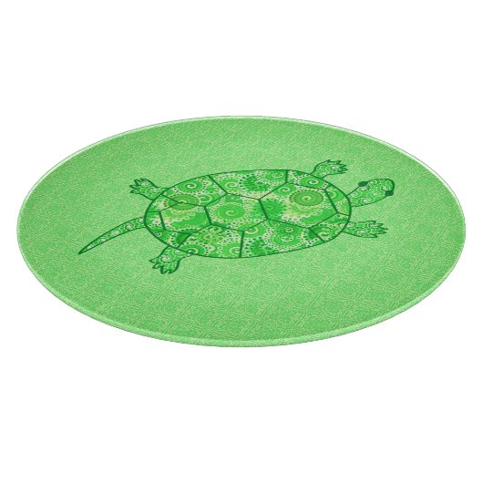 Fraktal-wirbelschildkröte - Limon und smaragdgrün Schneidebrett (Ecke)
