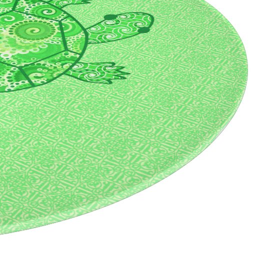 Fraktal-wirbelschildkröte - Limon und smaragdgrün Schneidebrett (Ecke)
