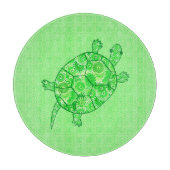 Fraktal-wirbelschildkröte - Limon und smaragdgrün Schneidebrett (Vorderseite)
