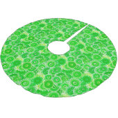 Fraktal wirl Muster, Schattierungen von Smaragdgrü Polyester Weihnachtsbaumdecke (Schrägansicht)