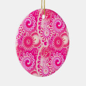 Fraktal wirlförmig, Fuchsienrosa Keramik Ornament (Rechts)