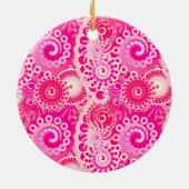 Fraktal wirlförmig, Fuchsienrosa Keramik Ornament (Hinten)
