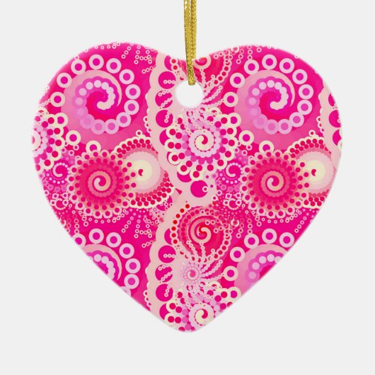 Fraktal wirlförmig, Fuchsienrosa Keramikornament (Vorne)