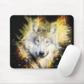 Fraktal Wolf Mousepad (Mit Mouse)
