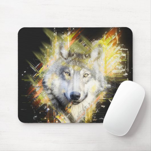Fraktal Wolf Mousepad (Mit Mouse)