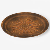 Fraktal Wood Carving Pappteller (Schrägansicht)