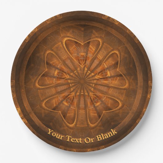 Fraktal Wood Carving Pappteller (Vorderseite)