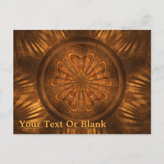 Fraktal Wood Carving Postkarte (Vorderseite)