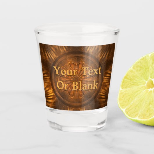 Fraktal Wood Carving Schnapsglas (Vorderseite)