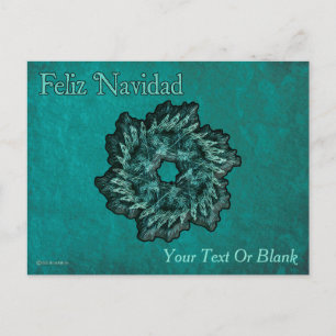 Fraktal Wreath - Feliz Navidad Postkarte