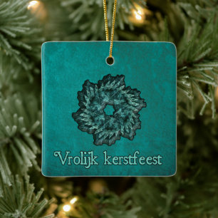 Fraktal Wreath - Vrolijk kerstest Keramikornament