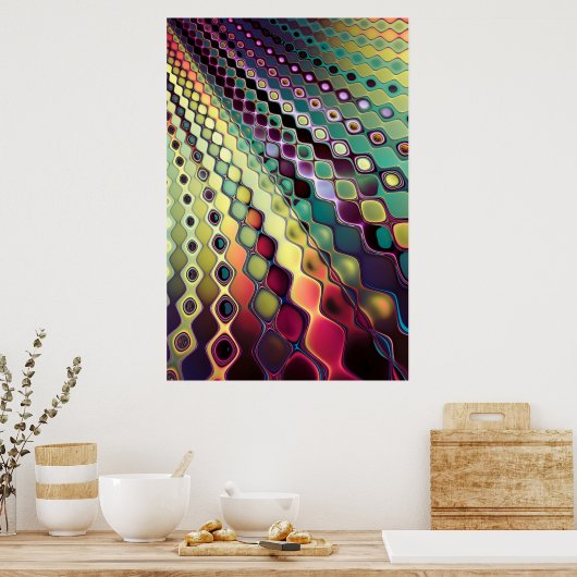 Fraktal-Zellenmuster Poster (Küche)