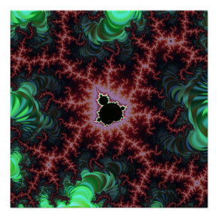Fraktal Zoom für Kupfer und grünes Mandelbrot Poster