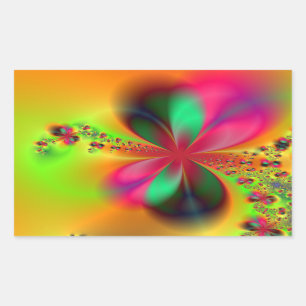 Fraktal zum Feuertanzen Art Rechteckiger Aufkleber