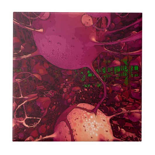 Fraktaldschungel Fliese (Vorderseite)