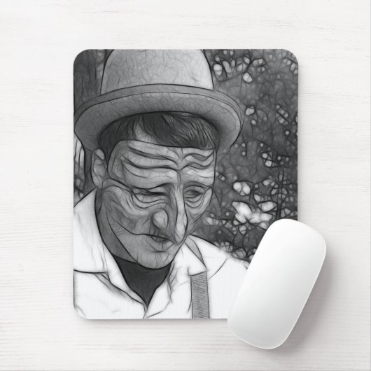 Fraktale Abstraktion des traurigen Mannes Mousepad (Mit Mouse)