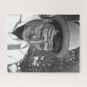 Fraktale Abstraktion des traurigen Mannes Puzzle (Horizontal)