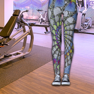 Fraktale Blätter Leggings