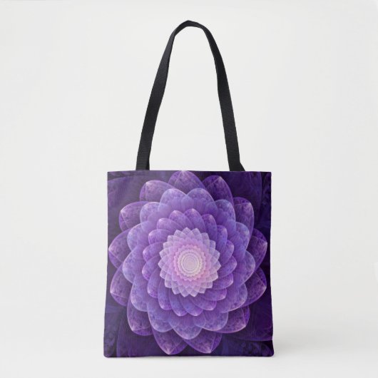 Fraktale Blume in Lila Tasche (Vorderseite)