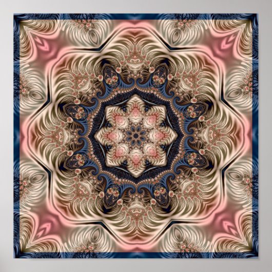 Fraktale Blumen-Kaleidoskop Poster (Vorne)
