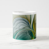 Fraktale Evolution, goldene Türkis abstrakte Kunst Jumbo-Tasse (Vorderseite)