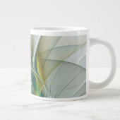 Fraktale Evolution, goldene Türkis abstrakte Kunst Jumbo-Tasse (Rechts)