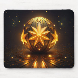 Fraktale Fantasie Bronze Kugel Gold Sterne  Mousepad