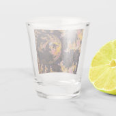 Fraktale Feuersbrunst-Kugel Schnapsglas (Rückseite)