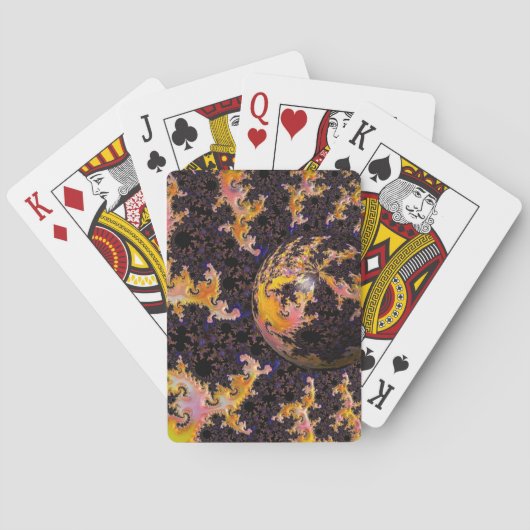 Fraktale Feuersbrunst-Kugel Spielkarten (Rückseite)