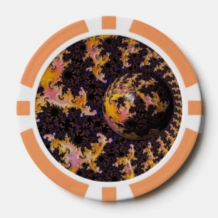 Fraktale Feuersphäre Pokerchips