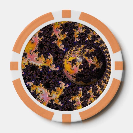 Fraktale Feuersphäre Pokerchips (Vorderseite)