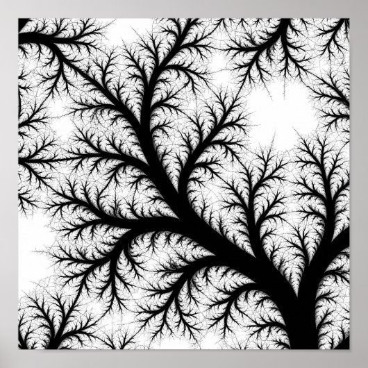 Fraktale Filigran-Fluss-Decoupage-Schablone Linien Poster (Vorne)